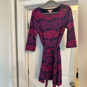 Lilly Pulitzer Jonah Jacquard Shift Dress In True Navy Follow The Leader Large